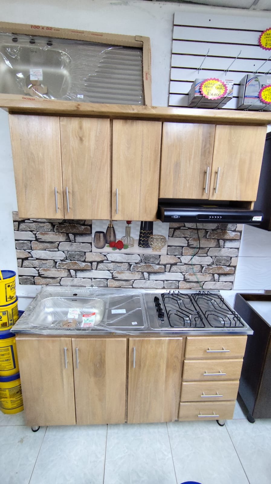 Cocina integral en Roble 1.50 mts